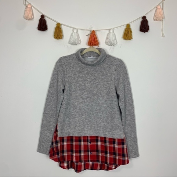 THML Cozy Layered Look Wallis Plaid Sweater Size Medium - Picture 1 of 11